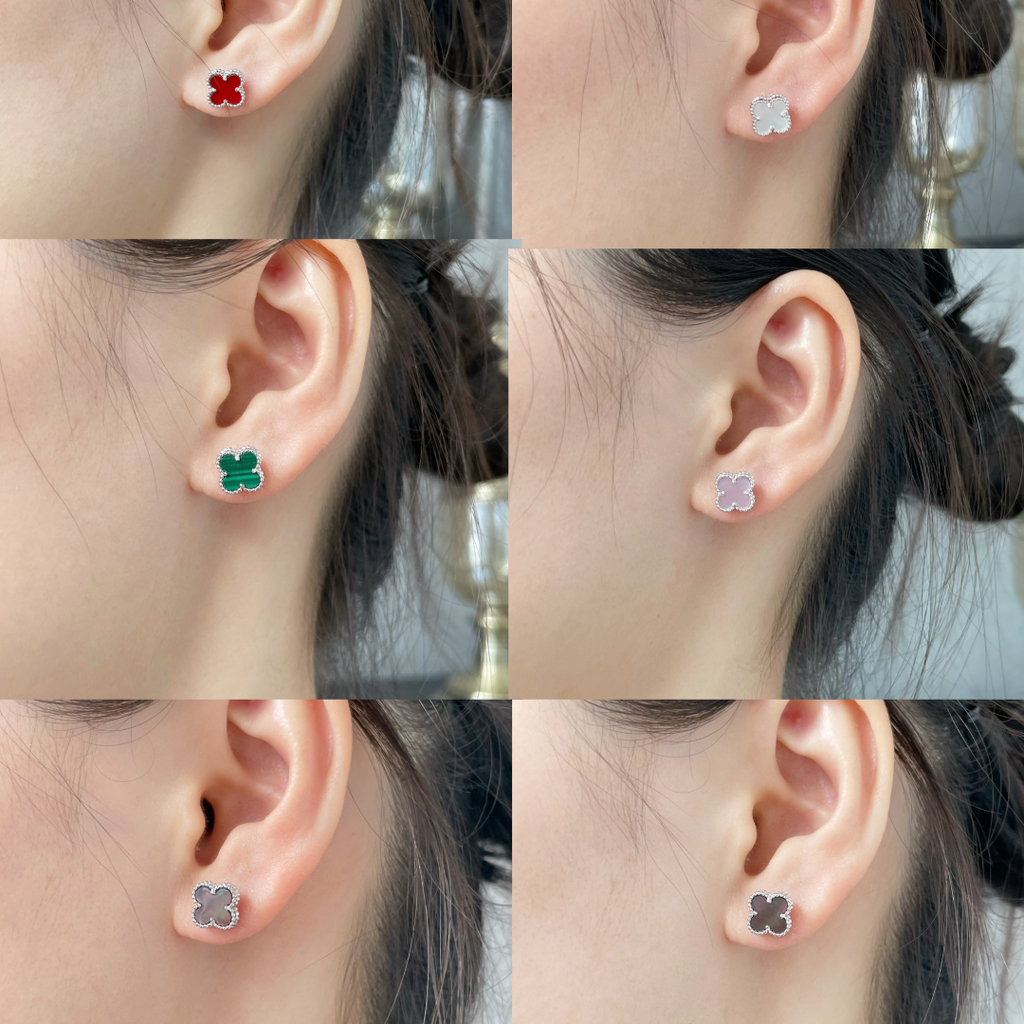 Sweet Clovers Studs, 9mm, 18K Gold Plated, VCA Packaging