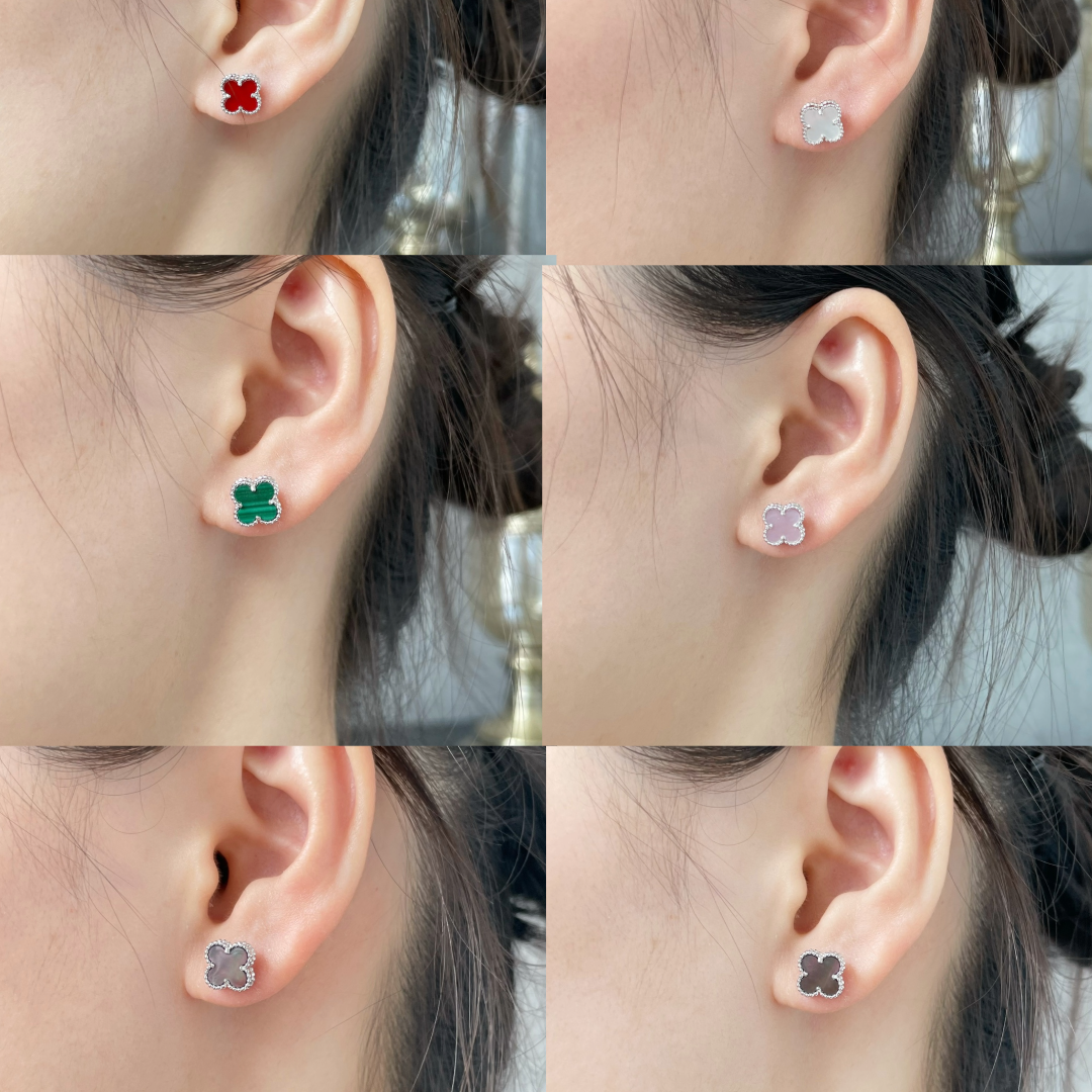 Sweet Clovers Studs, 9mm, 18K Gold Plated, VCA Packaging