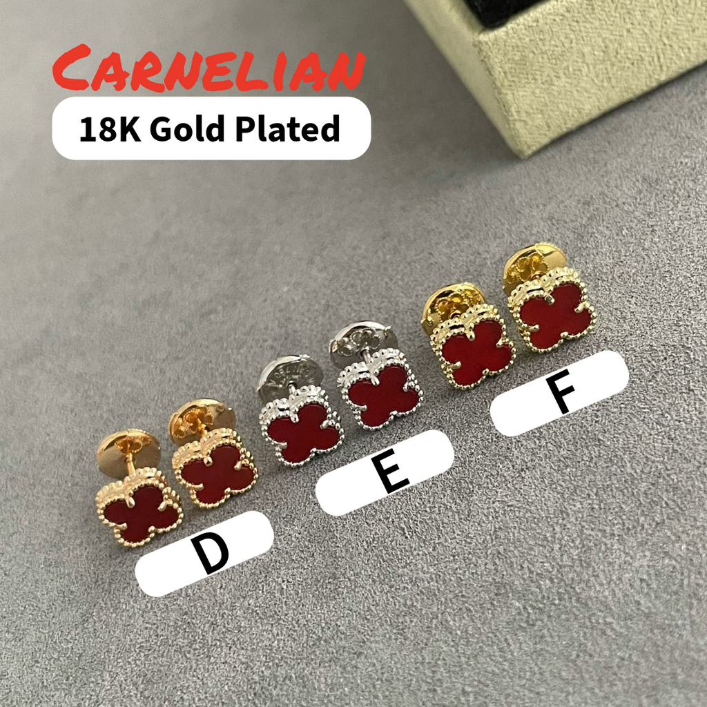 Sweet Clovers Studs, 9mm, 18K Gold Plated, VCA Packaging