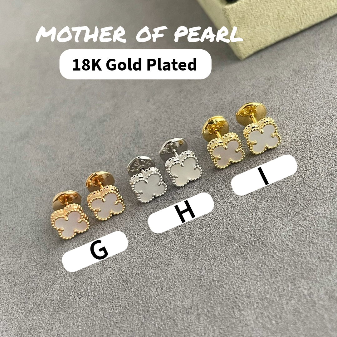 Sweet Clovers Studs, 9mm, 18K Gold Plated, VCA Packaging