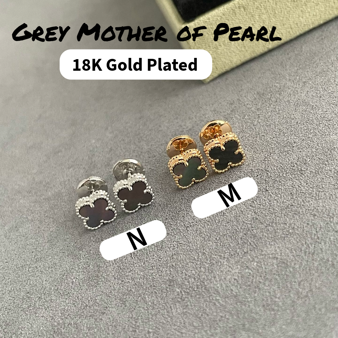 Sweet Clovers Studs, 9mm, 18K Gold Plated, VCA Packaging