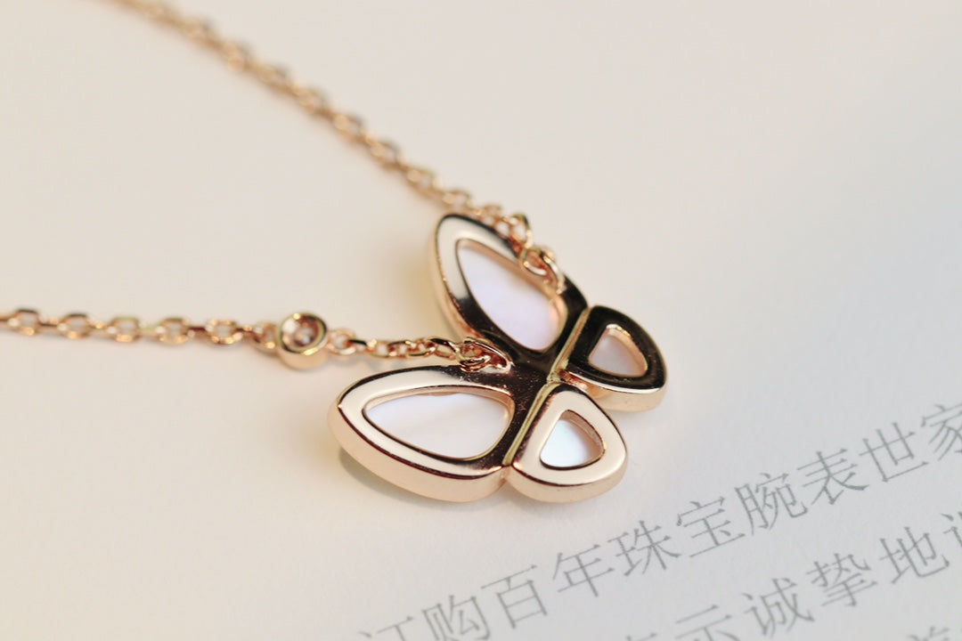 Butterfly Necklace in 18K Rose Gold Plating