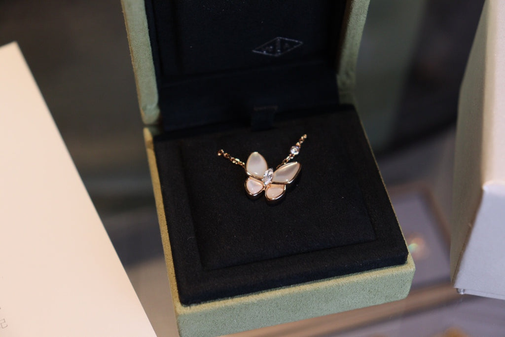 Butterfly Necklace in 18K Rose Gold Plating