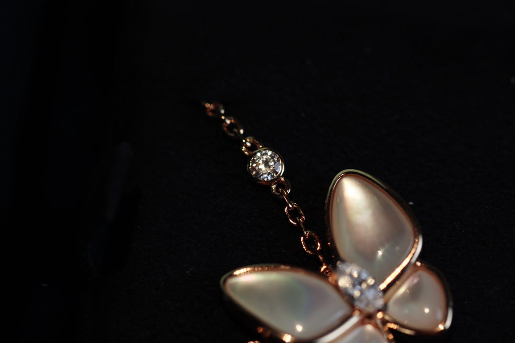 Butterfly Necklace in 18K Rose Gold Plating