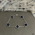 Pietersite Clover Bracelet in 18K White Gold Plating