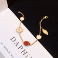 Lucky Spring Carnelian Bracelet in Yellow Gold