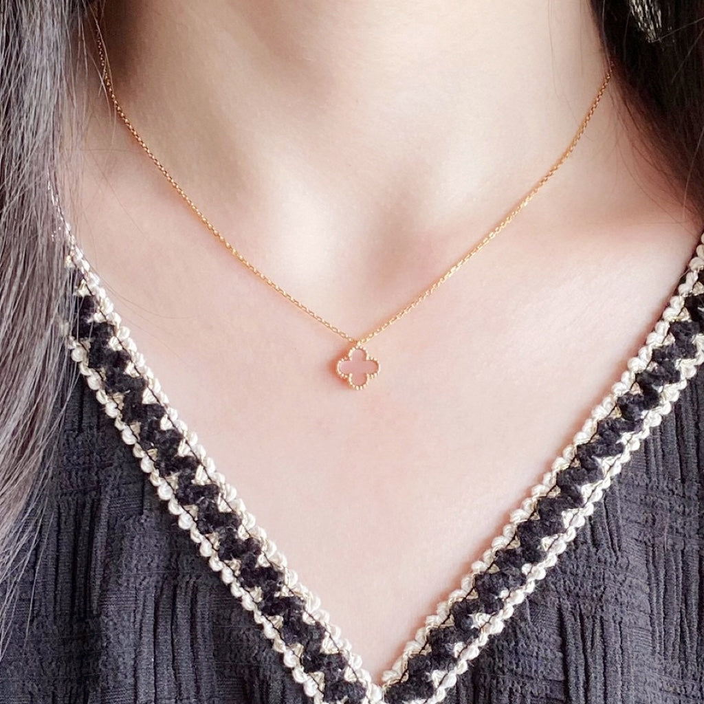 Sweet Alhambra Necklace, 9mm, 18K Gold Plated, VCA Packaging