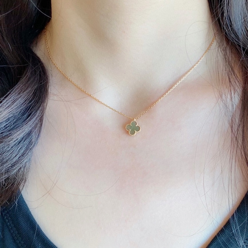 Sweet Alhambra Necklace, 9mm, 18K Gold Plated, VCA Packaging