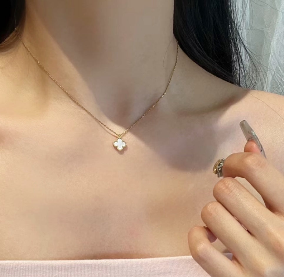 Sweet Alhambra Necklace, 9mm, 18K Gold Plated, VCA Packaging