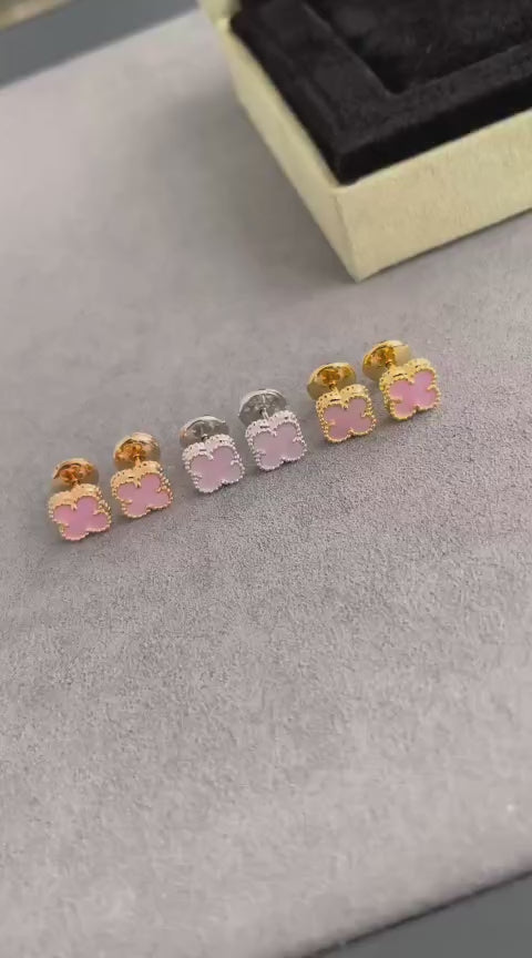 Sweet Clovers Studs, 9mm, 18K Gold Plated, VCA Packaging