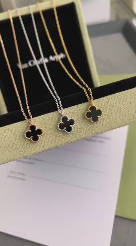 Sweet Alhambra Necklace, 9mm, 18K Gold Plated, VCA Packaging