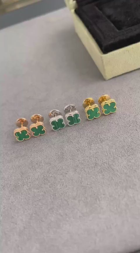 Sweet Clovers Studs, 9mm, 18K Gold Plated, VCA Packaging