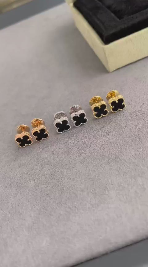 Sweet Clovers Studs, 9mm, 18K Gold Plated, VCA Packaging