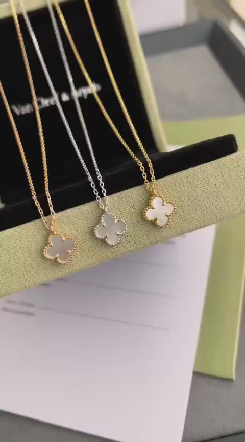 Sweet Alhambra Necklace, 9mm, 18K Gold Plated, VCA Packaging