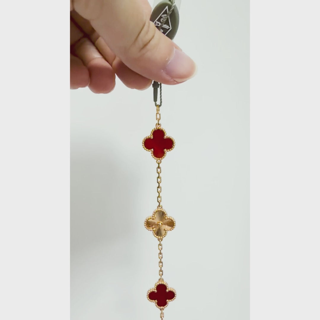 Carnelian Alhambra Bracelet in 18K Yellow Gold
