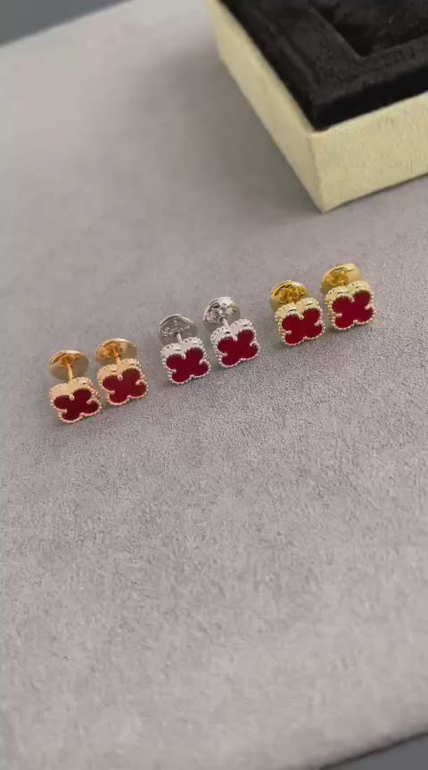 Sweet Clovers Studs, 9mm, 18K Gold Plated, VCA Packaging